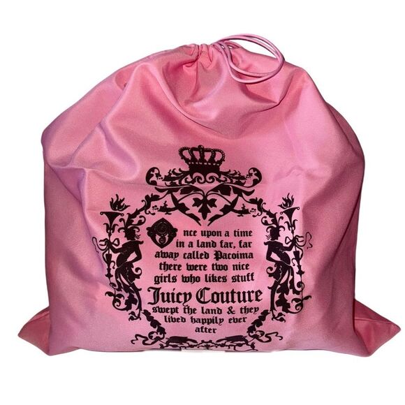 Juicy Couture Pink Velour Brown Faux Leather House of Juicy Daydreamer Tote Bag - Picture 15 of 15